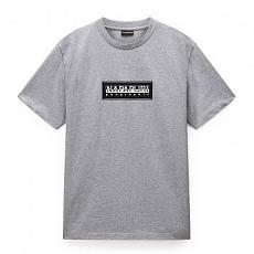 Футболка Napapijri S-Box Logo SS Medium Grey Melange